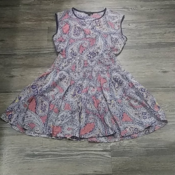 Jcrew dress size 6 smocked waist 100%silk paisley - Picture 2 of 7